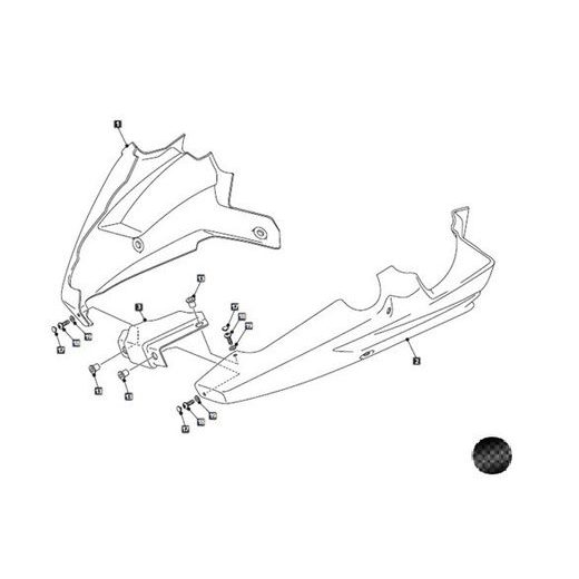 SPOILER MOTORU PUIG 22441C KARBONOVÝ VZHLED VČETNĚ SAMOLEPEK
