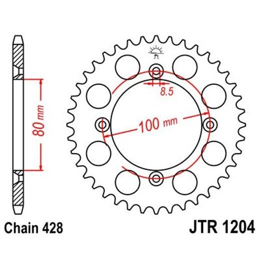 ŘETĚZOVÁ ROZETA JT JTR 1204-49 49 ZUBŮ, 428