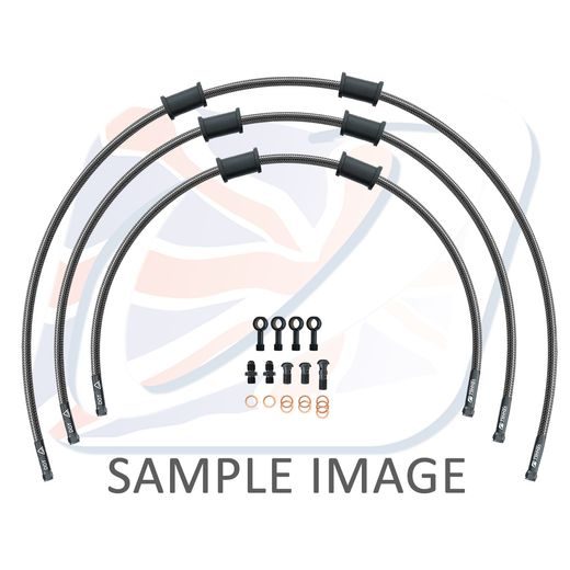 STANDARD HADICE PŘEDNÍ BRZDY SADA VENHILL POWERHOSEPLUS YAM-8005FB-CB (3 HADICE V SADĚ) KARBONOVÉ HADICE, ČERNÉ KONCOVKY