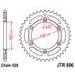 ŘETĚZOVÁ SADA EK - STŘÍBRNÝ ŘETĚZ 520 DEX, X-KROUŽEK, KOLEČKO JT POGUMOVANÉ, ROZETA JT PRO KTM MX 250 1988