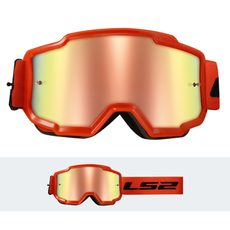 LS2 CHARGER GOGGLE H-V ORANGE WITH IRIDIUM VISOR