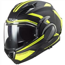 LS2 PŘEKLOPNÁ PŘILBA FF900 VALIANT II REVO MATT BLACK H-V YELLOW P/J