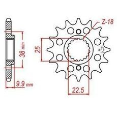 ŘETĚZOVÉ KOLEČKO PRO SEKUNDÁRNÍ ŘETĚZY TYPU 520, JT - ANGLIE (15 ZUBŮ)