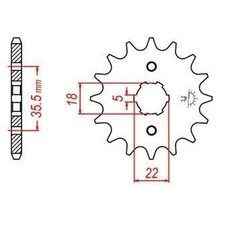 ŘETĚZOVÉ KOLEČKO PRO SEKUNDÁRNÍ ŘETĚZY TYPU 428, JT - ANGLIE (14 ZUBŮ)