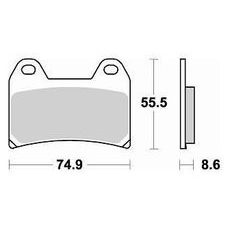 BRZDOVÉ DESTIČKY, BRAKING (SINTEROVÁ SMĚS CM55) 2 KS V BALENÍ