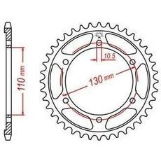 OCELOVÁ ROZETA PRO SEKUNDÁRNÍ ŘETĚZY TYPU 530, JT - ANGLIE (46 ZUBŮ)