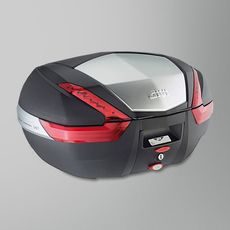 KUFR NA MOTORKU GIVI V47NT TECH TOPCASE 47L S KOUŘOVÝMI ODRAZKAMI A ČERNO/HLINÍKOVÝM VÍKEM