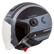 CASSIDA OTEVŘENÁ MOTO PŘILBA COMPRESS 2.0 REFRACTION BÍLÁ ČERNÁ ŠEDÁ