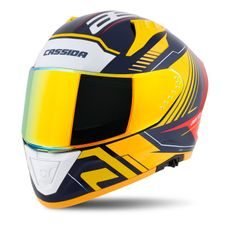 PŘILBA AERO DROME, CASSIDA (MODRÁ/ŽLUTÁ FLUO/ORANŽOVÁ/ČERVENÁ/SVĚTLE MODRÁ/BÍLÁ)