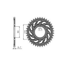 OCELOVÁ ROZETA PRO SEKUNDÁRNÍ ŘETĚZY TYPU 530, SUNSTAR (44 ZUBŮ)