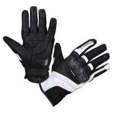 MODEKA DÁMSKÉ KOŽENÉ RUKAVICE MIAKO ČERNO BÍLÉ