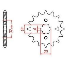 ŘETĚZOVÉ KOLEČKO PRO SEKUNDÁRNÍ ŘETĚZY TYPU 428, JT - ANGLIE (14 ZUBŮ)