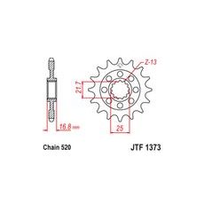 ŘETĚZOVÉ KOLEČKO PRO SEKUNDÁRNÍ ŘETĚZY TYPU 520, JT (17 ZUBŮ)