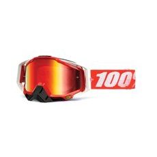 100% BRÝLE RACECRAFT FIRE RED, 100% (ČERVENÉ CHROM PLEXI + ČIRÉ PLEXI + CHRÁNIČ NOSU +20 STRHÁVAČEK)