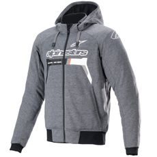 BUNDA CHROME IGNITION HOODIE, ALPINESTARS (ŠEDÁ/BÍLÁ/ČERNÁ/ČERVENÁ)