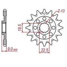 ŘETĚZOVÉ KOLEČKO PRO SEKUNDÁRNÍ ŘETĚZY TYPU 520, JT - ANGLIE (13 ZUBŮ)