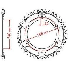 OCELOVÁ ROZETA PRO SEKUNDÁRNÍ ŘETĚZY TYPU 525, JT - ANGLIE (41 ZUBŮ)