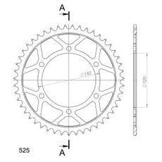 ŘETĚZOVÁ ROZETA SUPERSPROX RFE-498:47-BLK ČERNÝ 47 ZUBŮ, 525