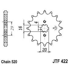 ŘETĚZOVÉ KOLEČKO JT JTF 422-12 12 ZUBŮ, 520