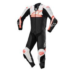 JEDNODÍLNÁ KOMBINÉZA MISSILE 2 WARD, ALPINESTARS (ČERNÁ/BÍLÁ/ČERVENÁ FLUO) 2024