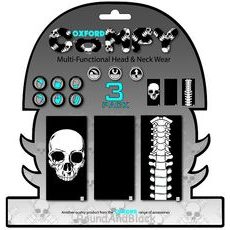 MULTIFUNKČNÍ ŠÁTKY - NÁKRČNÍKY COMFY, OXFORD (ČERNÁ VZOR, SADA 3 KS)