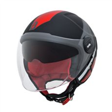 PŘILBA APRILIA CASCO JET ČERNÁ/ČERVENÁ