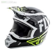 PŘILBA KINETIC BURNISH, FLY RACING - USA, (ČERNÁ/BÍLÁ)