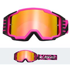 LS2 CHARGER PRO GOGGLE PINK WITH SILVER VISOR