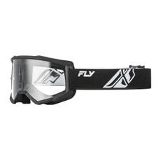 BRÝLE FOCUS, FLY RACING - USA DĚTSKÉ (ČERNÁ/BÍLÁ - ČIRÉ PLEXI)