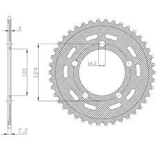 OCELOVÁ ROZETA PRO SEKUNDÁRNÍ ŘETĚZY TYPU 525, SUNSTAR (43 ZUBŮ)