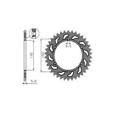 OCELOVÁ ROZETA PRO SEKUNDÁRNÍ ŘETĚZY TYPU 520, SUNSTAR (52 ZUBŮ)