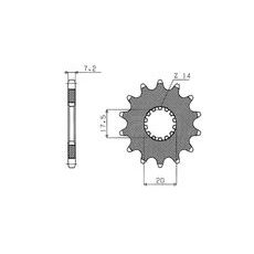 ŘETĚZOVÉ KOLEČKO PRO SEKUNDÁRNÍ ŘETĚZY TYPU 428, SUNSTAR (16 ZUBŮ)