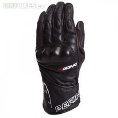 BERING PÁNSKÉ KOŽENÉ MOTO RUKAVICE TROOP-R ČERNÉ