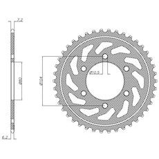 OCELOVÁ ROZETA PRO SEKUNDÁRNÍ ŘETĚZY TYPU 525, SUNSTAR (40 ZUBŮ)