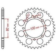 OCELOVÁ ROZETA PRO SEKUNDÁRNÍ ŘETĚZY TYPU 520, JT - ANGLIE (41 ZUBŮ)