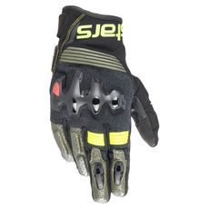 RUKAVICE HALO, ALPINESTARS (ČERNÁ/ZELENÁ/ŽLUTÁ FLUO)