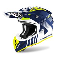 PŘILBA AVIATOR ACE NEMESI, AIROH - ITÁLIE (BÍLÁ/MODRÁ/FLUO)