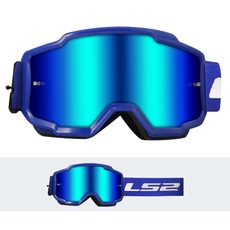 LS2 CHARGER GOGGLE BLUE WITH IRIDIUM VISOR