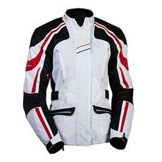 MBW DÁMSKÁ TEXTILNÍ MOTO BUNDA NIKITA BÍLO ČERVENÁ