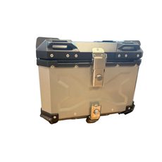 HLINÍKOVÝ KUFR DB 45L X-DESIGN STŘÍBRNÝ, PLOTNA + OPĚRKA + SÍŤKA NA ZAVAZADLA ZDARMA