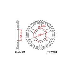 OCELOVÁ ROZETA PRO SEKUNDÁRNÍ ŘETĚZY TYPU 520, JT (41 ZUBŮ)
