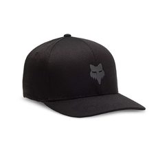 FOX HEAD TECH FLEXFIT HAT, BLACK/CHARCOAL