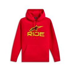 MIKINA RIDE HOODIE 3, ALPINESTARS (ČERVENÁ/ŽLUTÁ FLUO/ČERNÁ)
