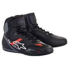 BOTY FASTER-3 RIDEKNIT, ALPINESTARS (ČERNÁ/ŠEDÁ/ČERVENÁ)