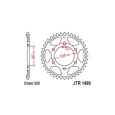 OCELOVÁ ROZETA PRO SEKUNDÁRNÍ ŘETĚZY TYPU 525, JT (44 ZUBŮ)