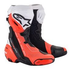 BOTY SUPERTECH R VENTED, ALPINESTARS (ČERNÁ/BÍLÁ/ČERVENÁ FLUO, PERFOROVANÁ OBŠÍVKA)