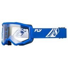 BRÝLE FOCUS, FLY RACING - USA (MODRÉ/BÍLÉ - ČIRÉ PLEXI)