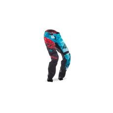 KALHOTY CYKLISTICKÉ MTB, FLY RACING (ČERNÁ/MODROZELENÁ/ČERVENÁ)