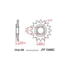 ŘETĚZOVÉ KOLEČKO PRO SEKUNDÁRNÍ ŘETĚZY TYPU 520, JT (14 ZUBŮ)