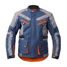 4SQUARE PÁNSKÁ TEXTILNÍ MOTO BUNDA DISCOVERY ADVENTURE MODRO-ŠEDÁ